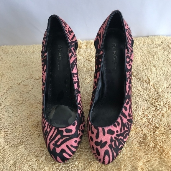 BCBGeneration Pink/Black Pattern Heels - Picture 2 of 8